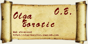 Olga Borotić vizit kartica